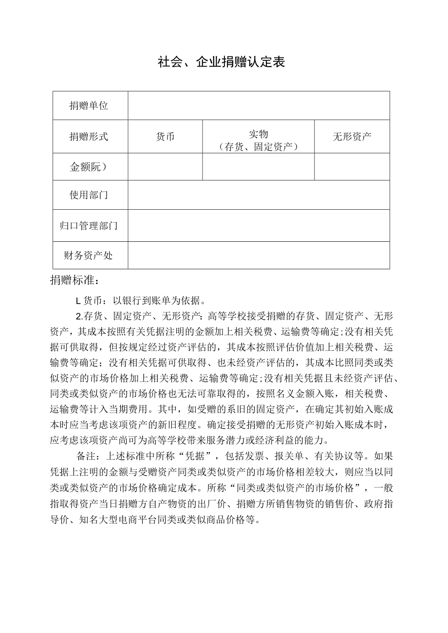 社会、企业捐赠认定表.docx_第1页