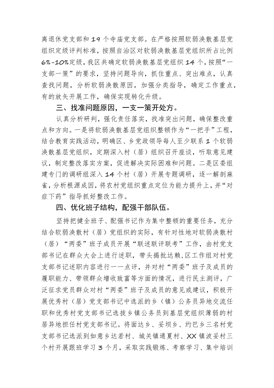 关于整顿软弱涣散基层党组织工作情况报告.docx_第2页