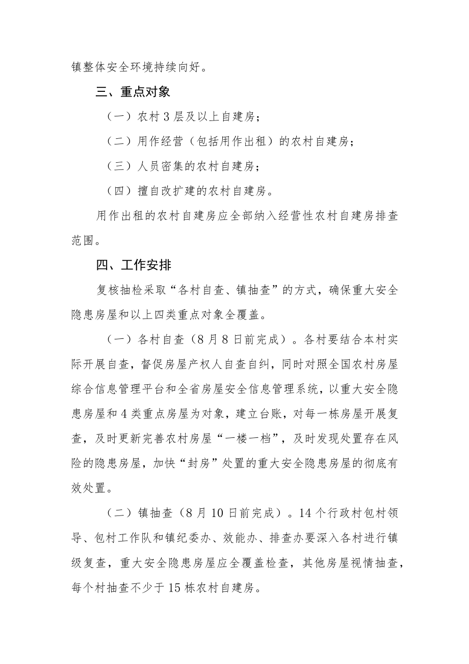 XX镇开展农村自建房复核抽检自查方案.docx_第2页