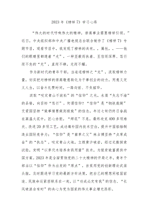 2023年观看央视《榜样7》观后感心得体会范文5篇参考.docx