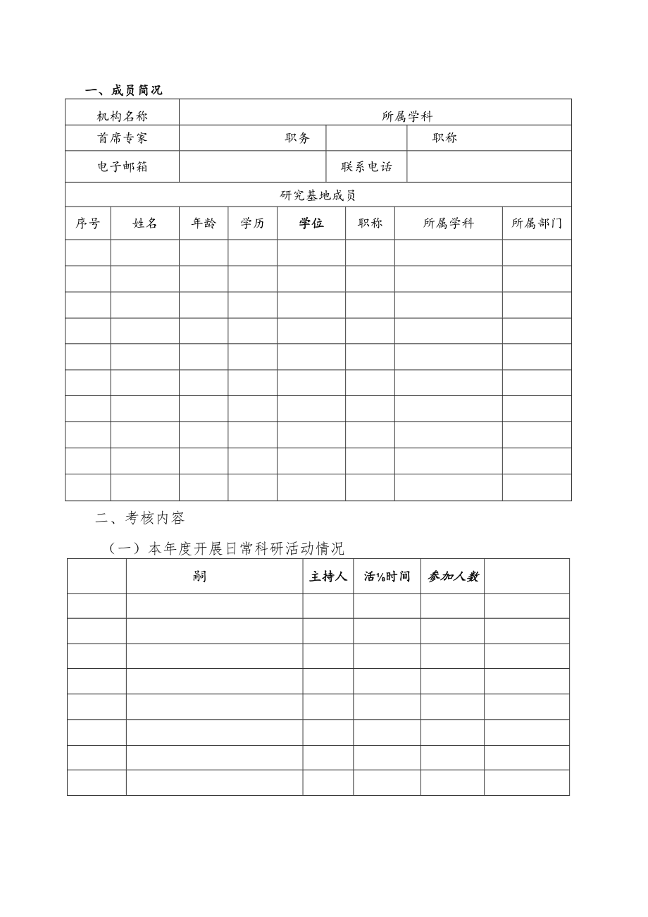衡阳市社科研究基地年度考核表.docx_第2页