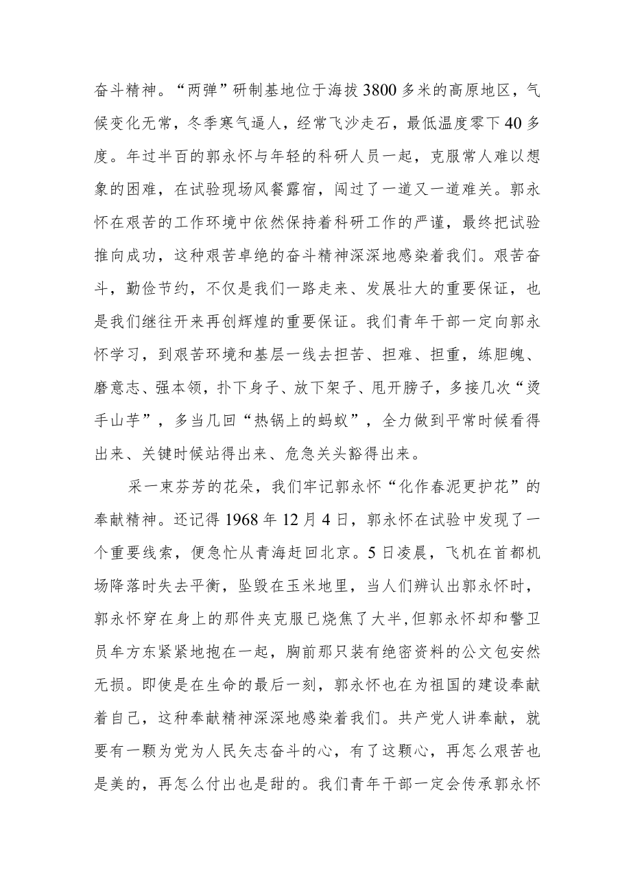 “两弹元勋”郭永怀事迹学习心得体会.docx_第2页