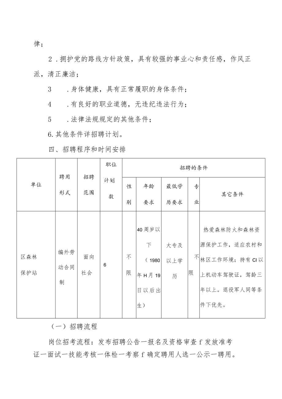 XX市XX区202X年招聘编外合同制专职护林员实施方案.docx_第2页