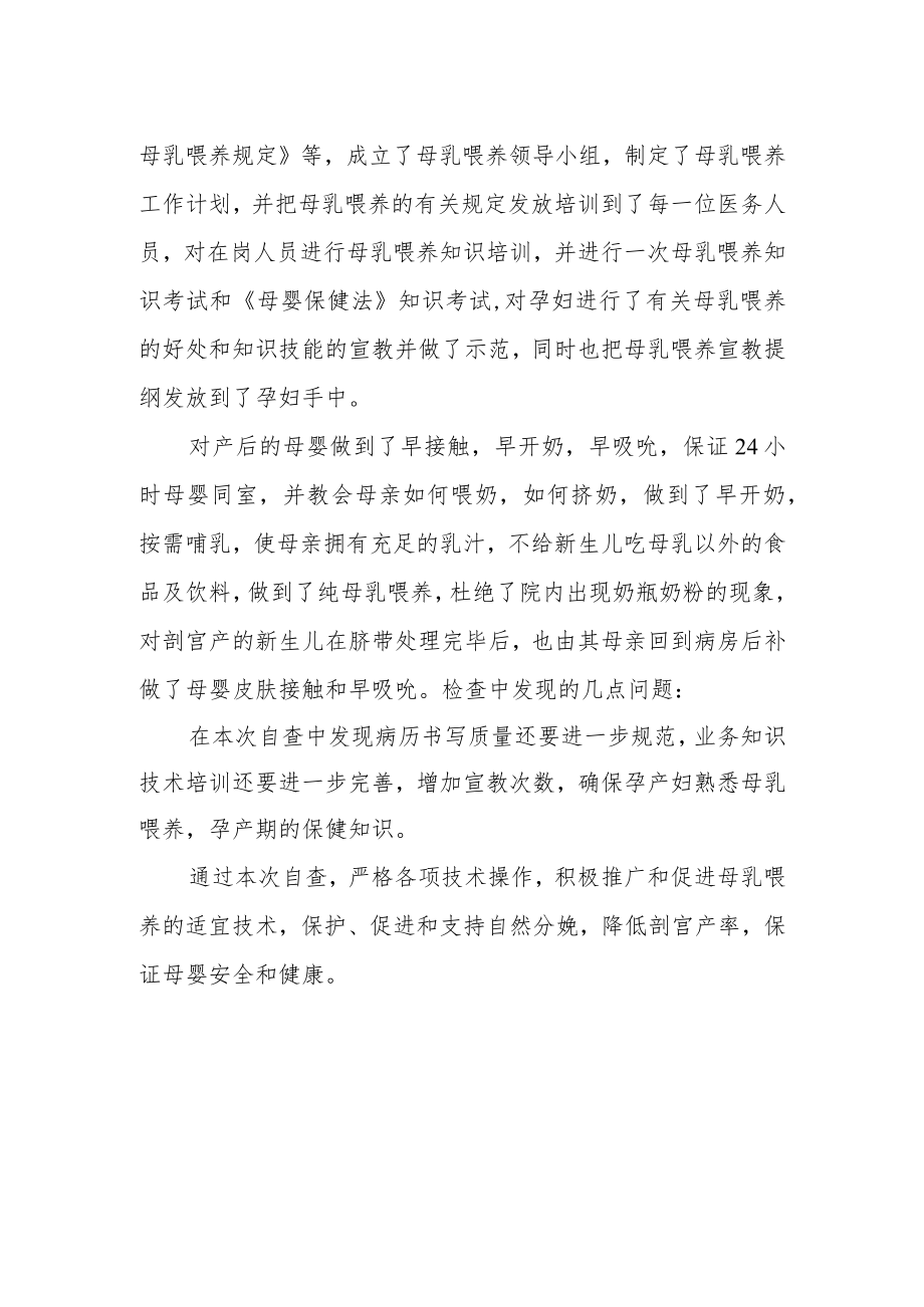 医疗机构爱婴工作自查自纠整改报告.docx_第2页