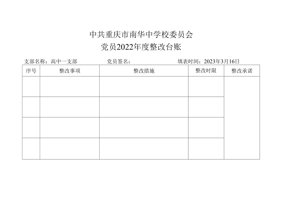 党员整改台账（党员填写）.docx_第1页