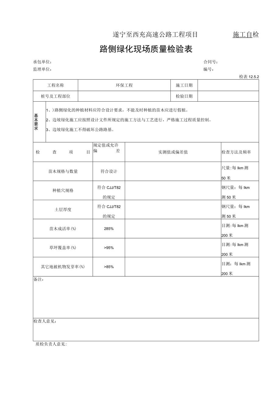 3.8路侧绿化现场质量检验表.docx_第1页