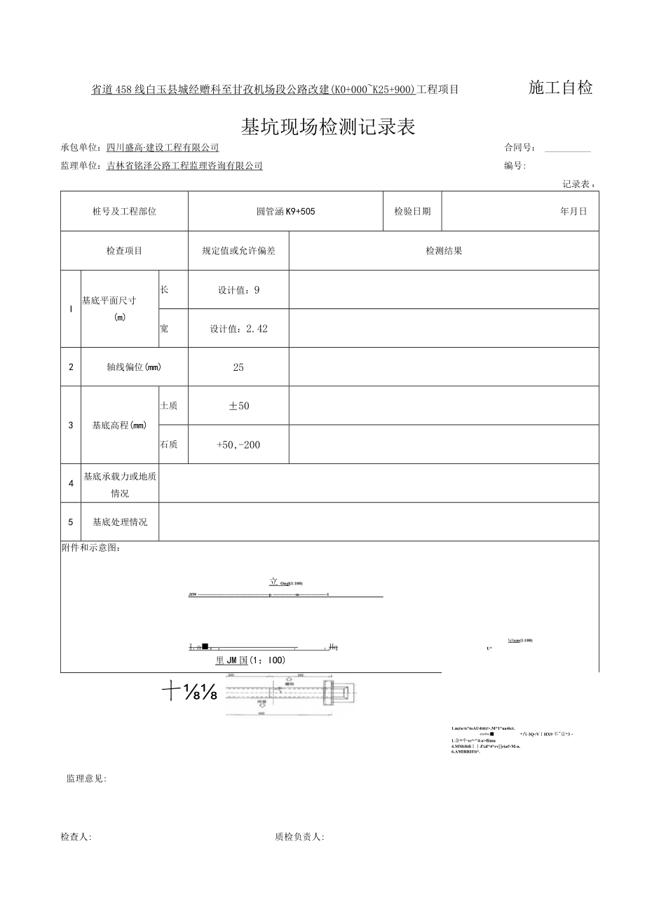 2、桥涵基坑现场检测记录表（记录表1）.docx_第1页