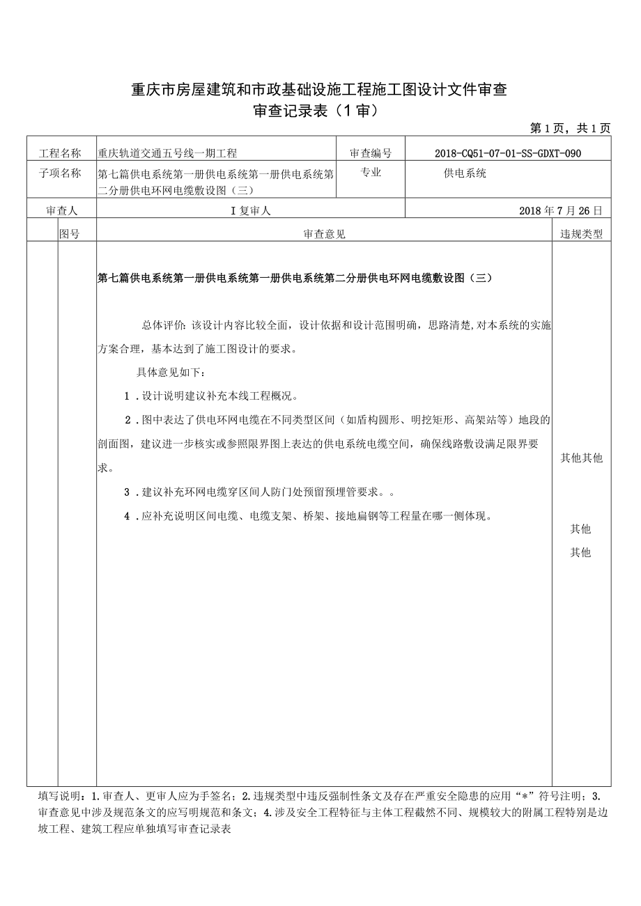 20180727-2018-CQ5I-07-01-SS-GDXT-090第七篇 供电系统 第一册 供电系统 第 一 册 供电系统 第二分册 供电环网电缆敷设图（三）.docx_第1页