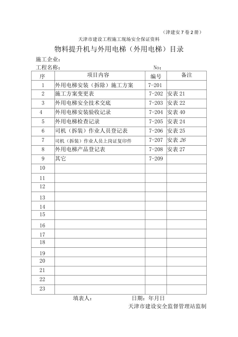 7-2物料提升机与外用电梯（外用电梯）目录.docx_第1页