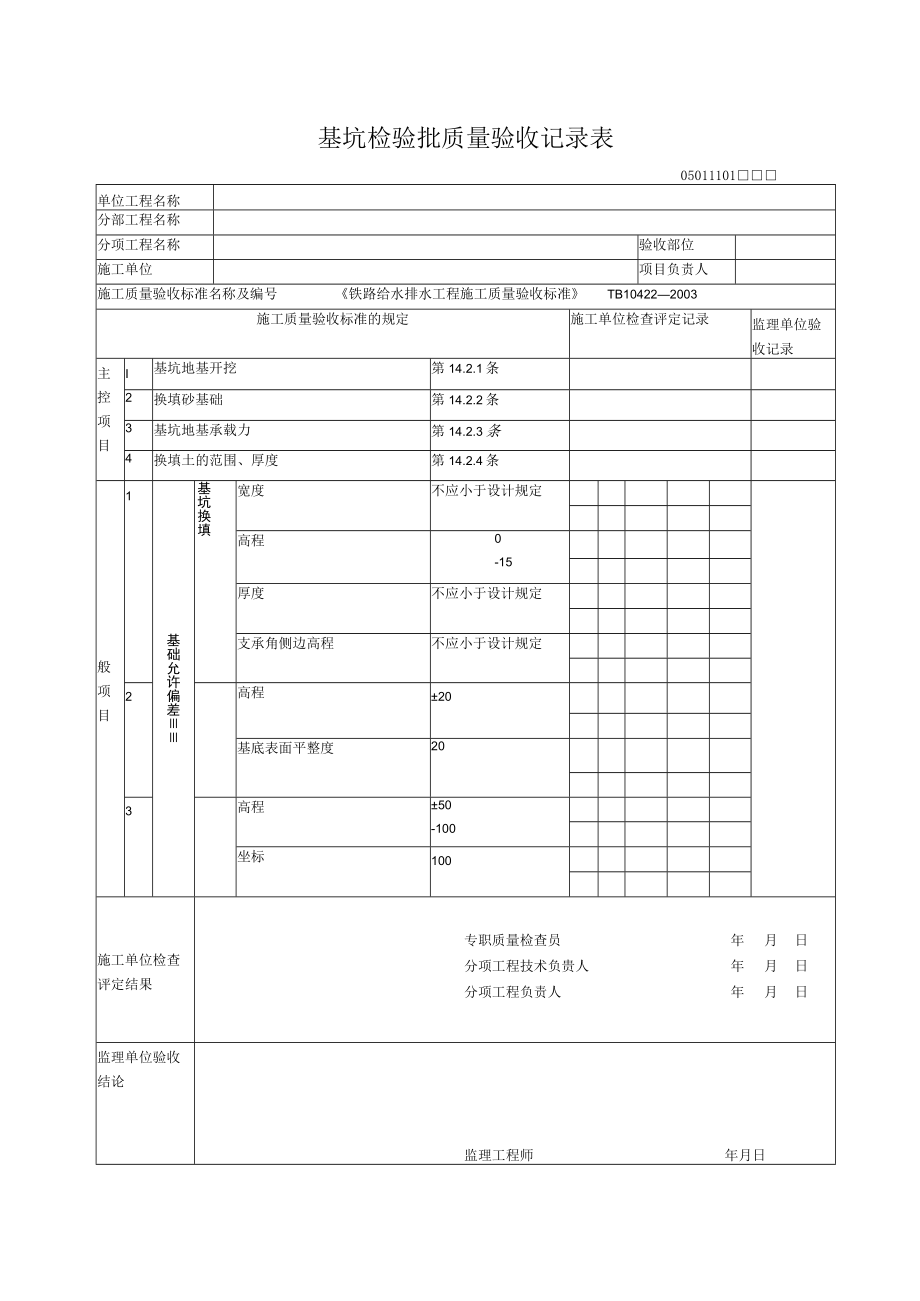 11-01基坑检验批质量验收记录表.docx_第1页