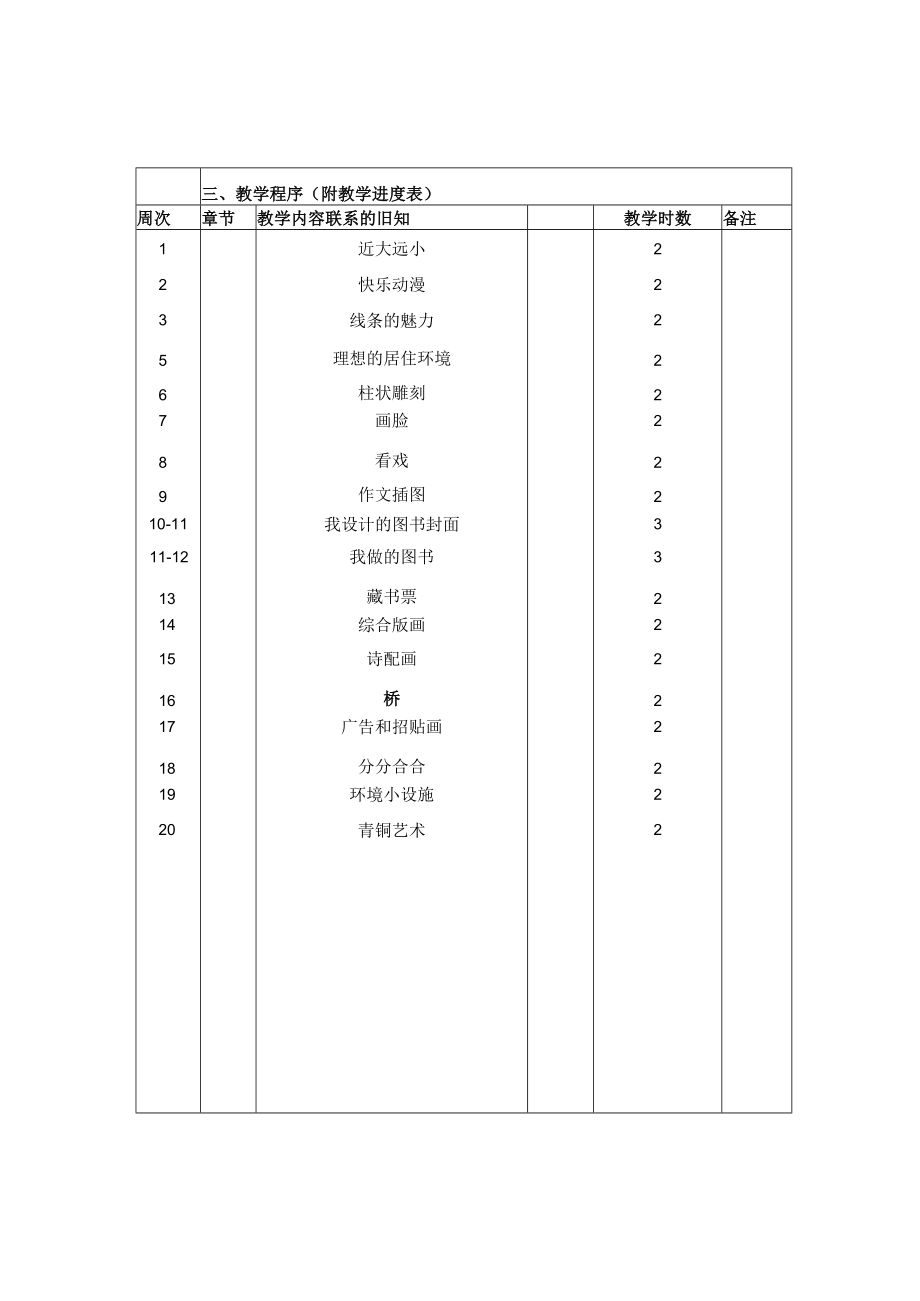 《美术学科》五年级教学计划第二学期.docx_第3页