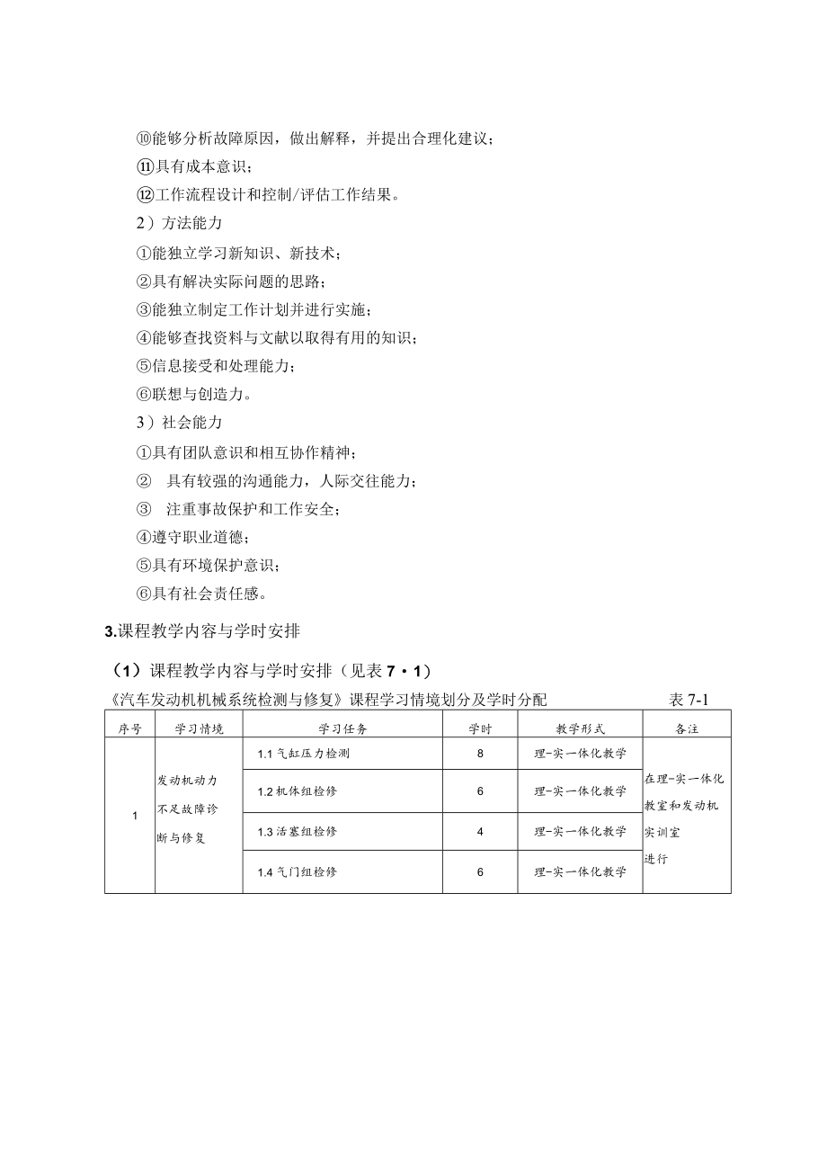 《汽车发动机机械系统检测与修复》课程标准.docx_第2页