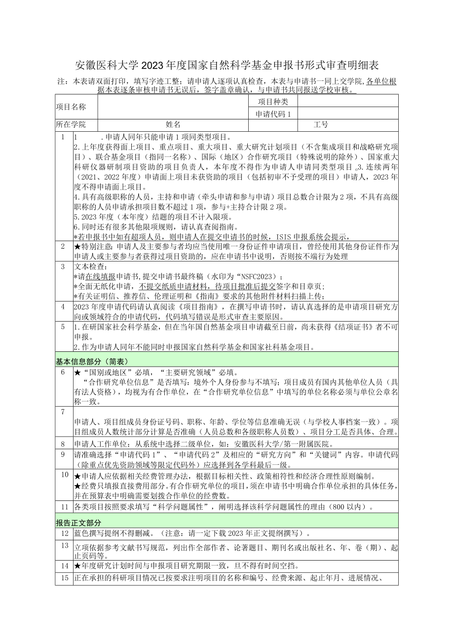 2012年度国家自然科学基金申报书形式审查明细表.docx_第1页