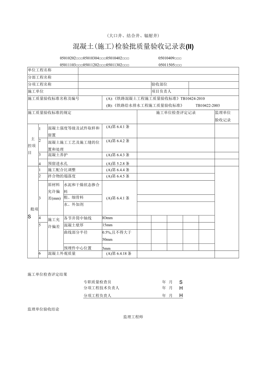 11-03混凝土（施工）检验批质量验收记录表.docx_第1页