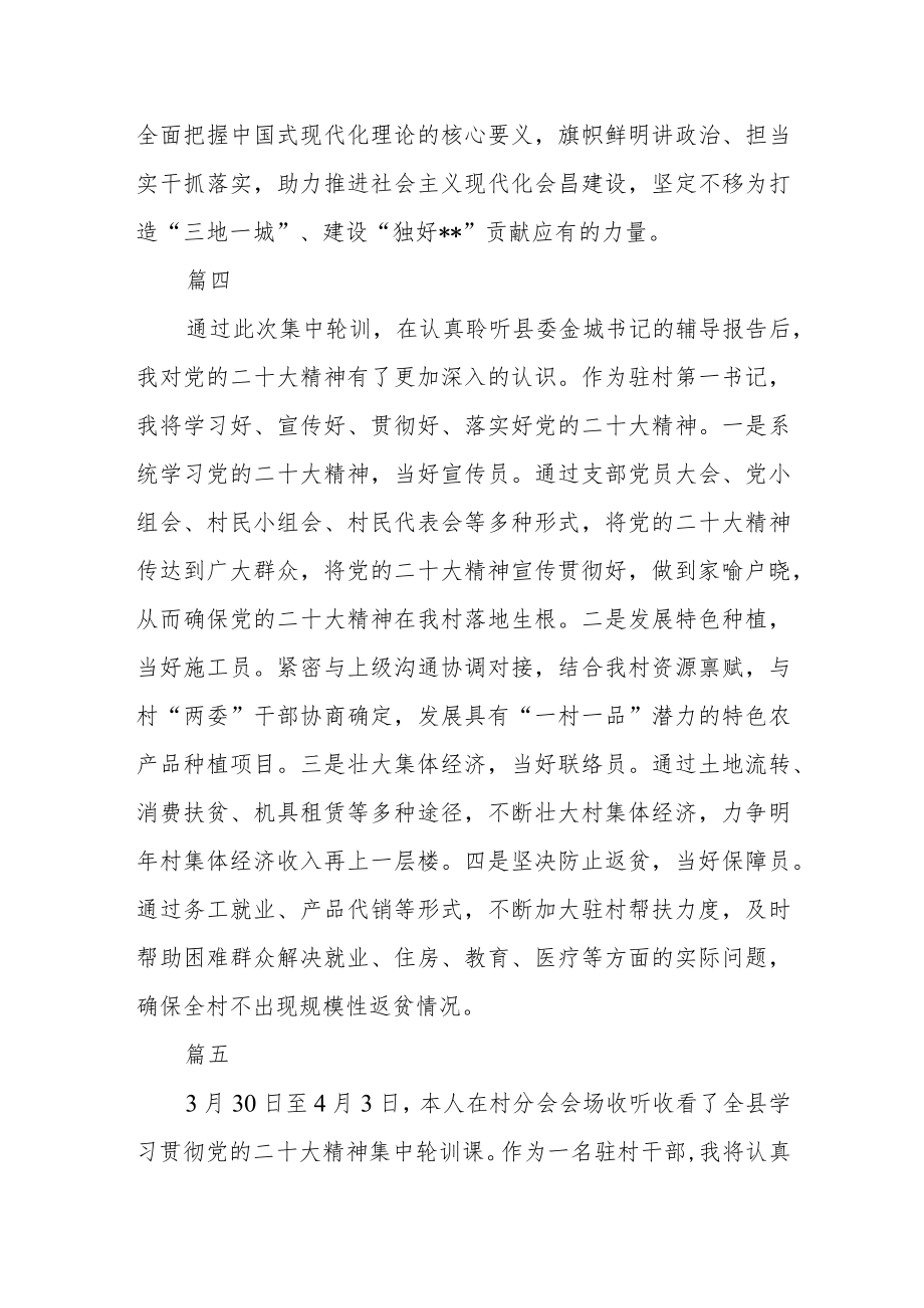 (9篇)驻村干部学习贯彻党的二十大精神心得体会.docx_第3页