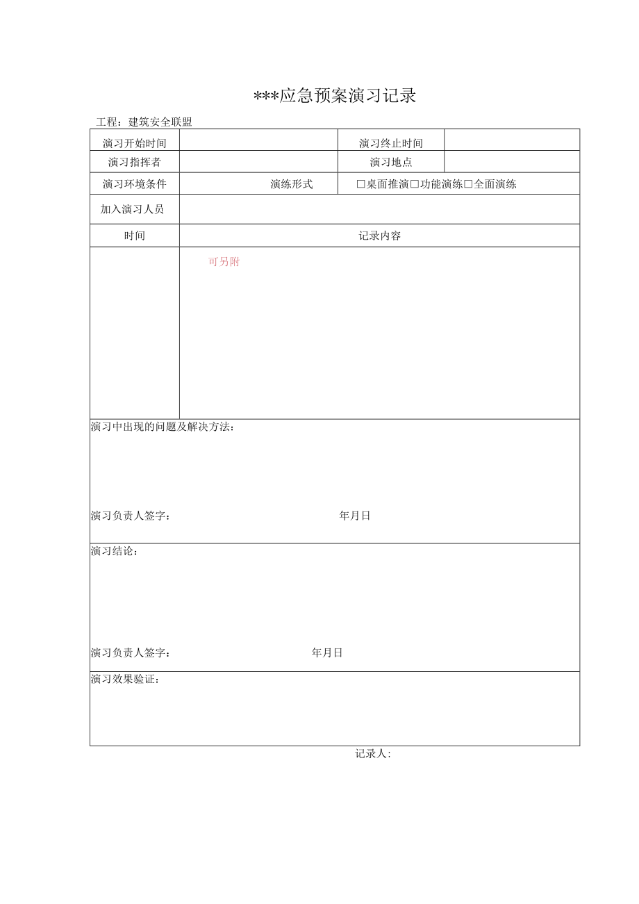 11-5 应急预案培训记录及总结评价表.docx_第1页