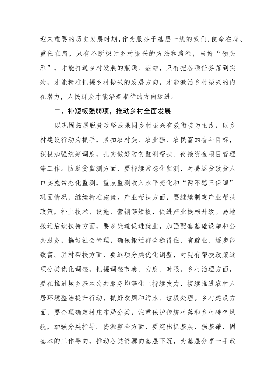 2023乡村振兴践行党的二十大精神研讨交流材料三篇.docx_第2页