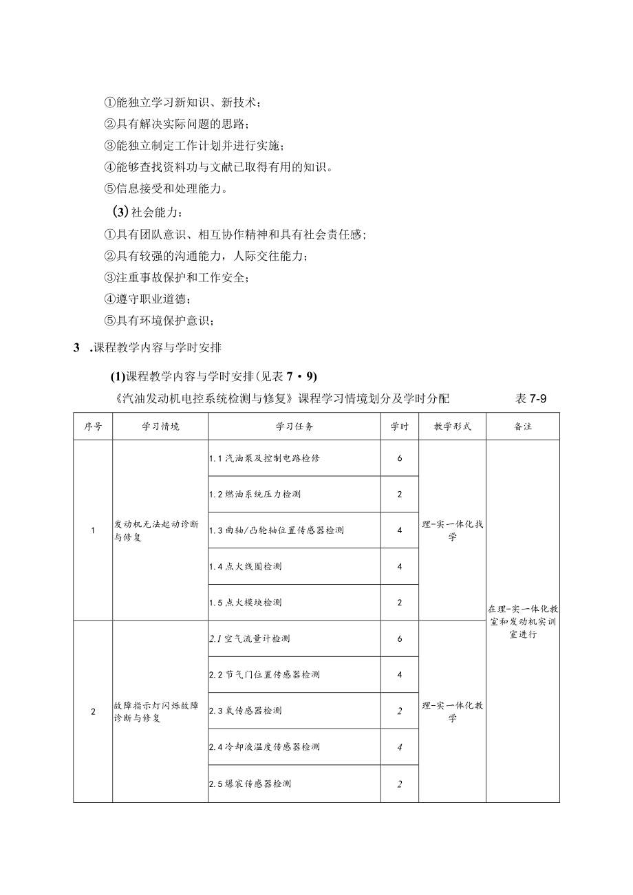 《汽油发动机电控系统检测与修复》课程标准.docx_第2页