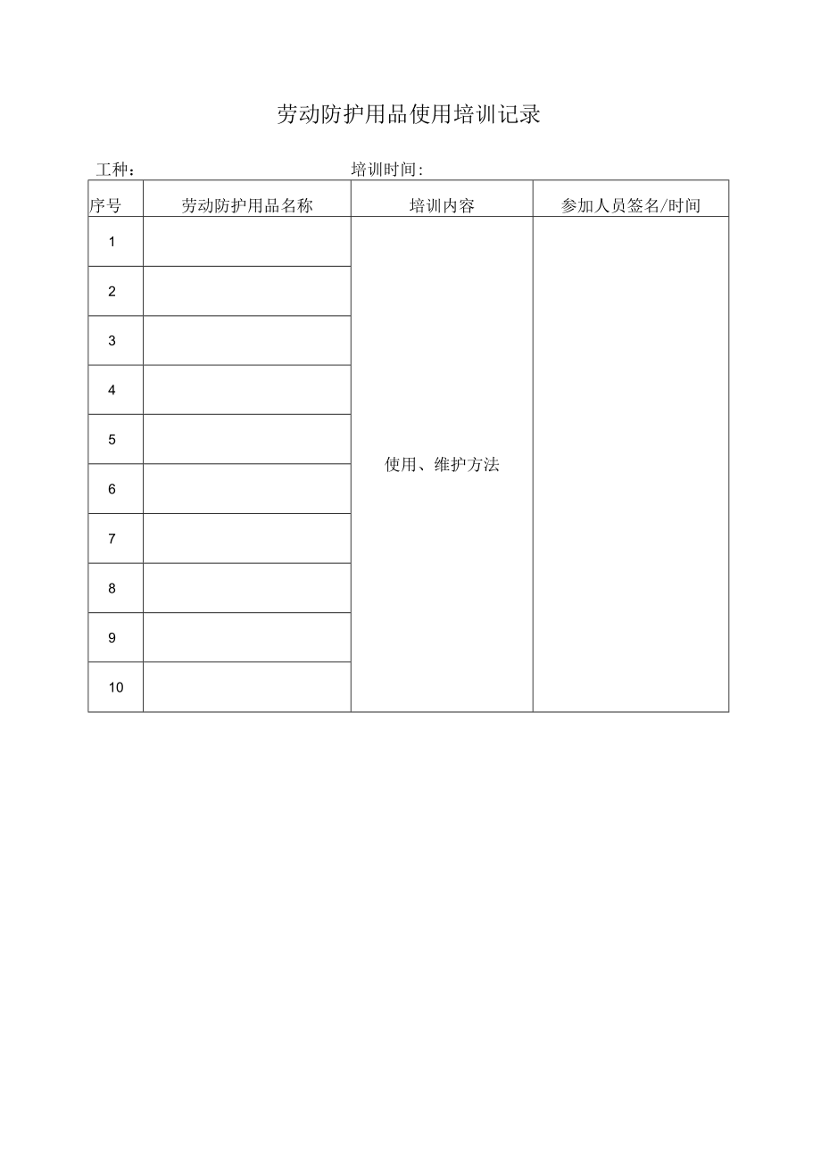 182劳动防护用品培训记录.docx_第1页