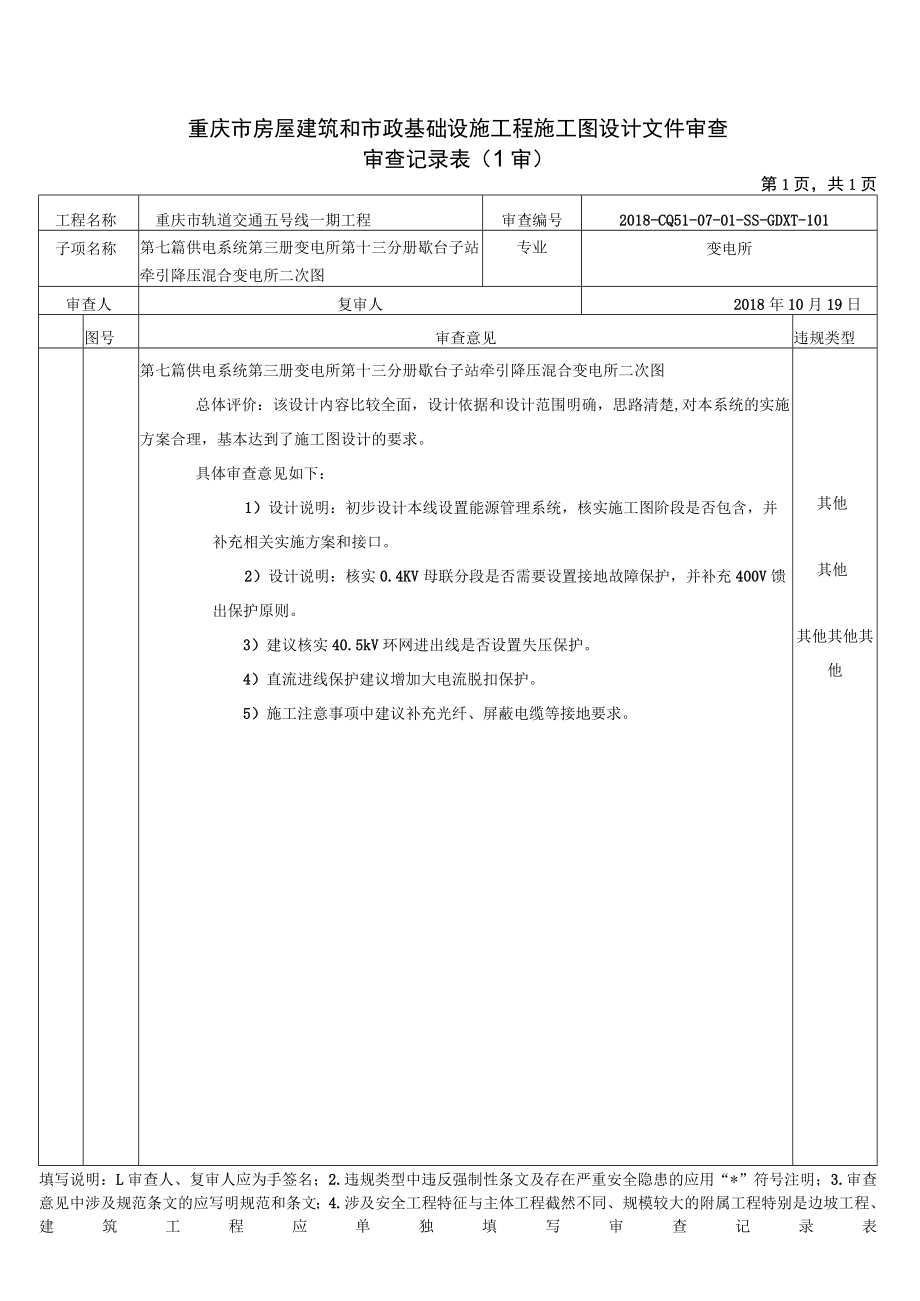 2018-CQ5I-07-01-SS-GDXT-101 第七篇 供电系统 第三册 变电所 第十三分册 歇台子站牵引降压混合变电所二次图.docx_第1页