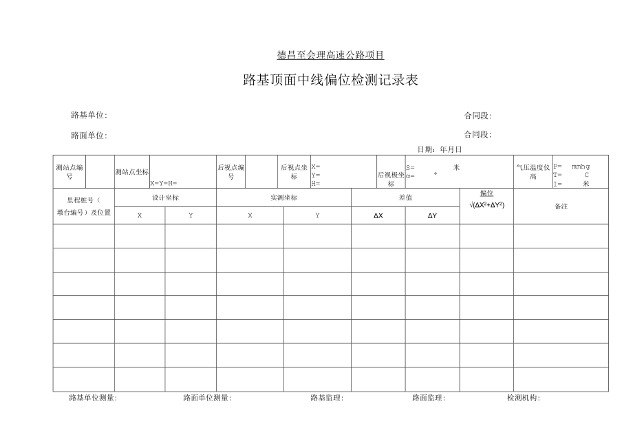 2-3-5、路基顶面中线偏位检测记录表.docx_第1页