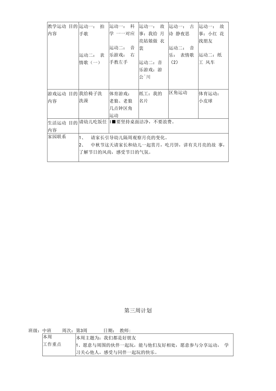 中班上学期周教学计划周模板.docx_第3页