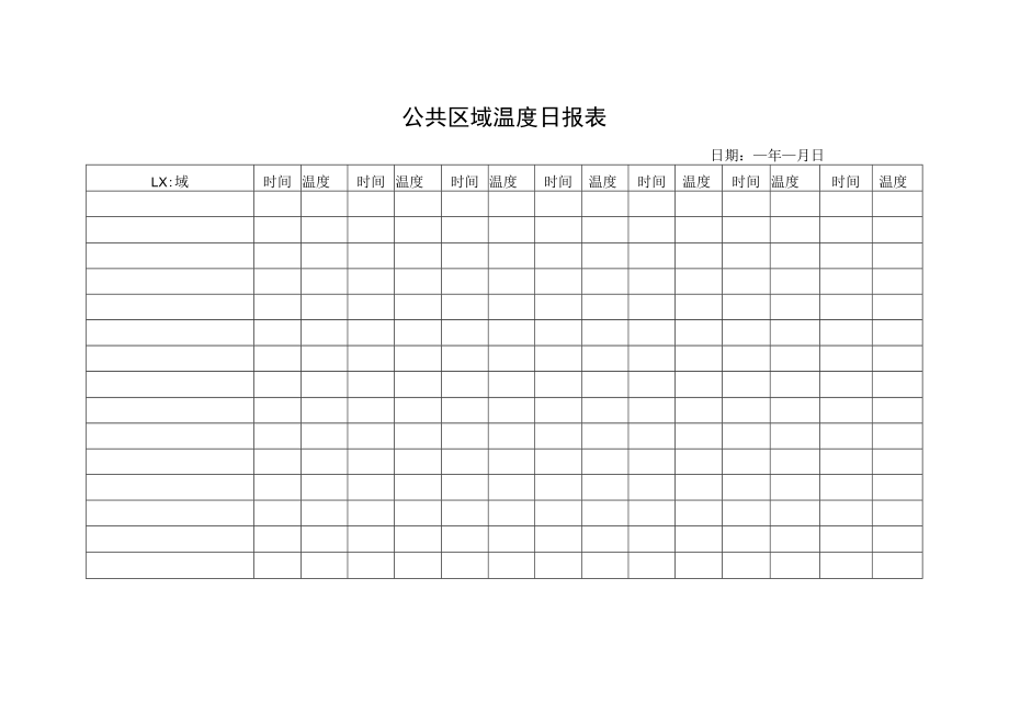 公共区域温度日报表.docx_第1页