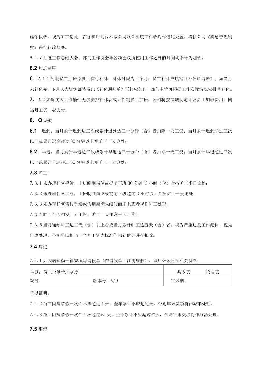 公司出勤管理制度2022(附表单9份).docx_第3页