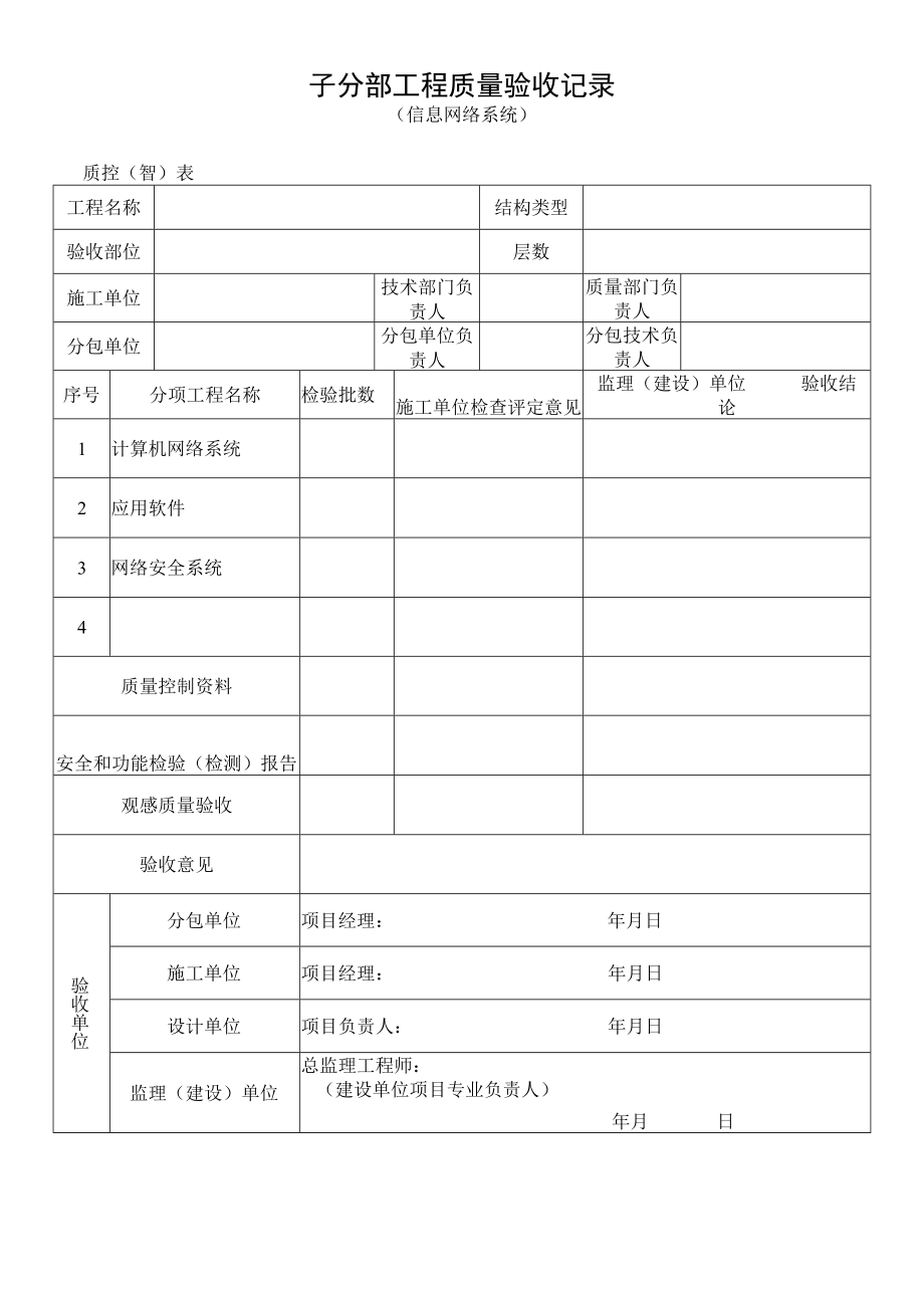 信息网络系统工程质量验收记录.docx_第1页