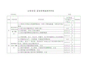 公司项目安全管理述职评价表.docx