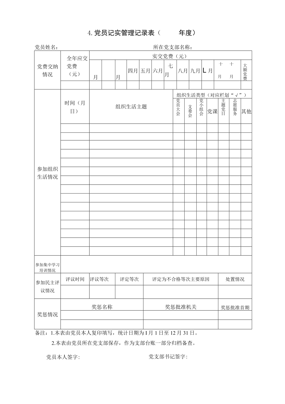 党员纪实管理记录表.docx_第1页