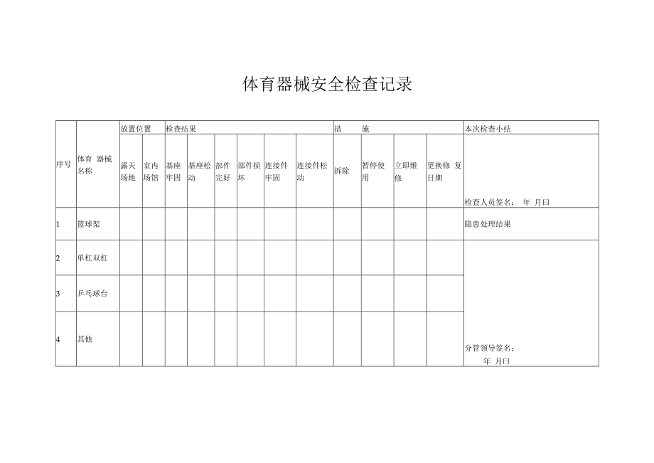 体育器械安全检查记录.docx_第1页