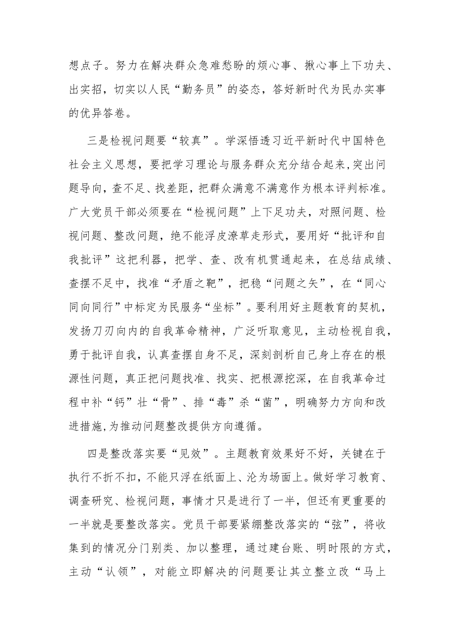 2023年县处级领导主题教育发言材料(共二篇).docx_第3页