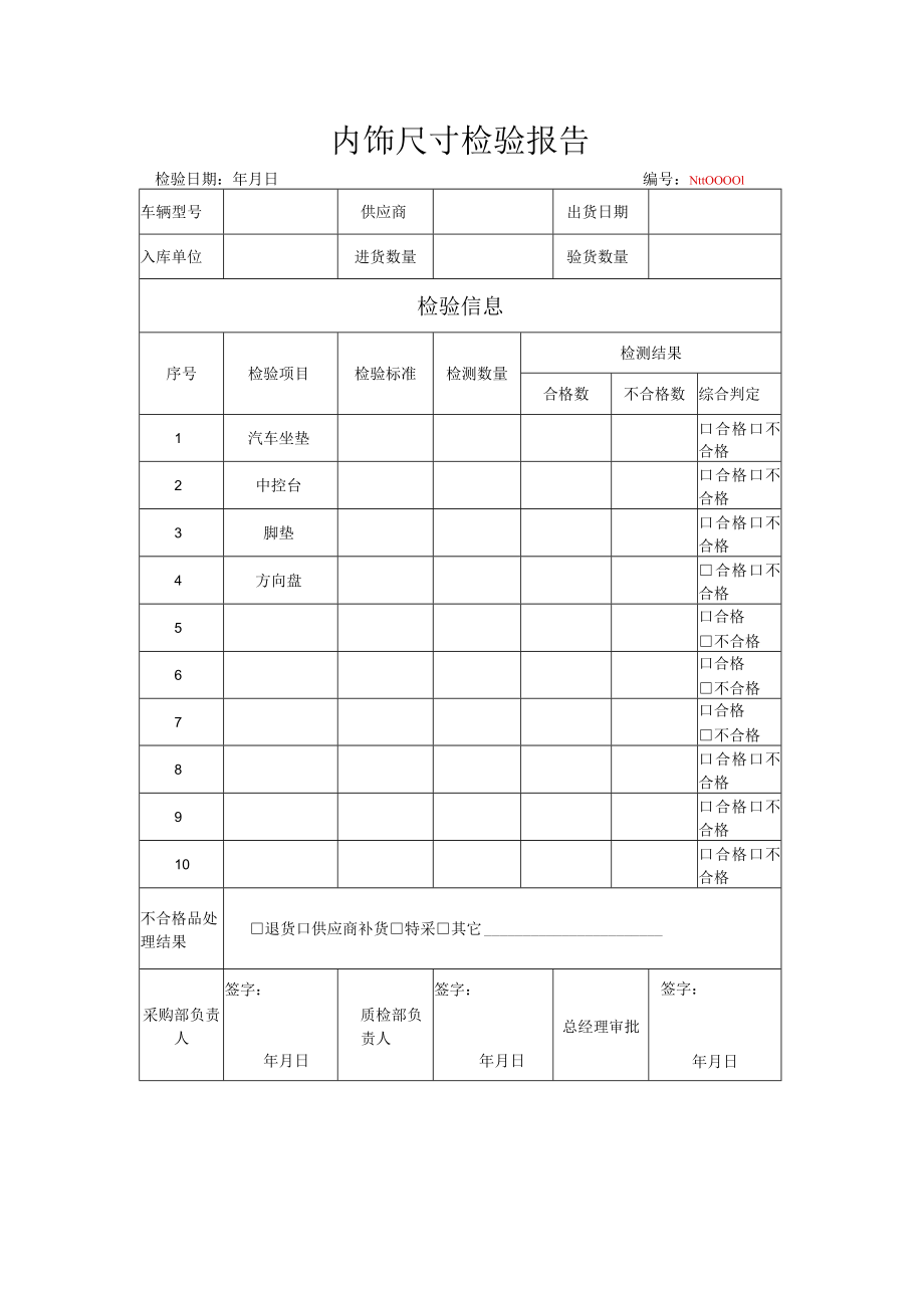 内饰尺寸检验报告.docx_第1页