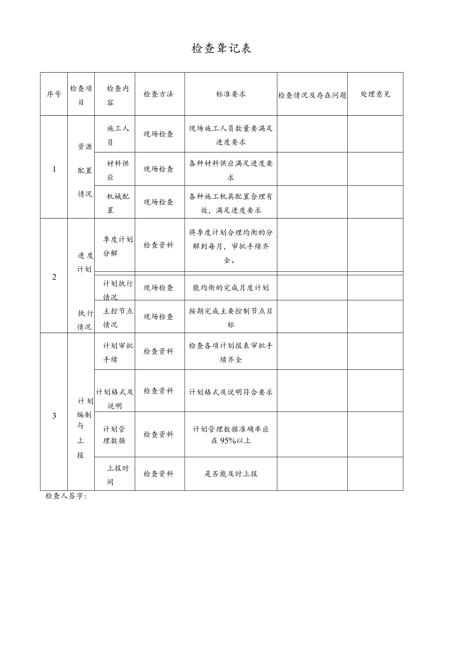 公司检查登记表.docx_第1页