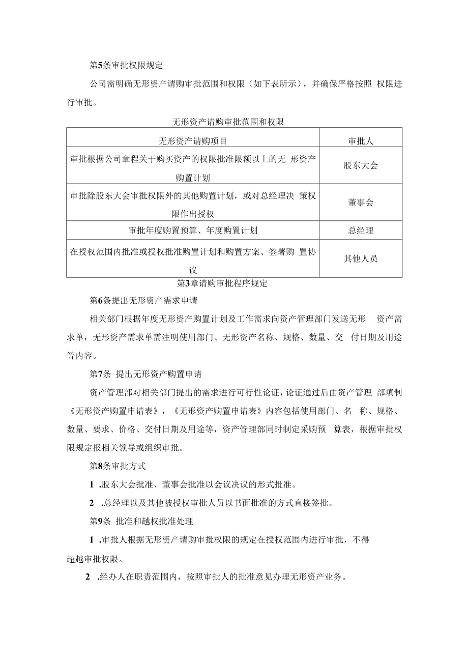 企业无形资产请购审批制度及无形资产预算管理细则.docx_第2页