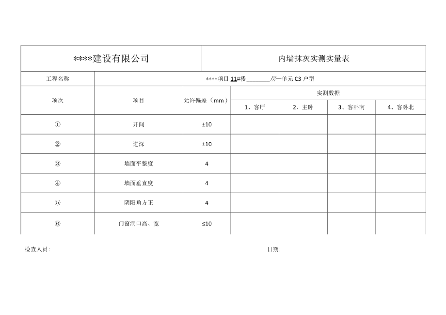 内墙抹灰实测实量表.docx_第1页