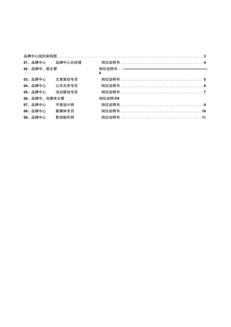 企业组织结构与岗位责权工具包03-3.1品牌中心岗位说明书.docx_第2页