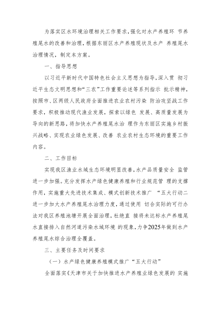 东丽区深入打好渔业污染防治攻坚战实施方案（2022-2025年）.docx_第1页