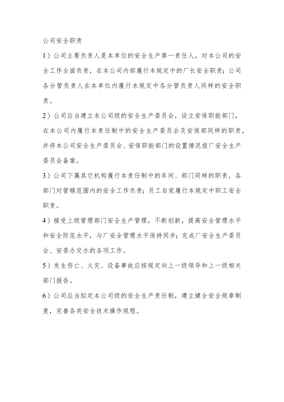 公司安全职责.docx_第1页