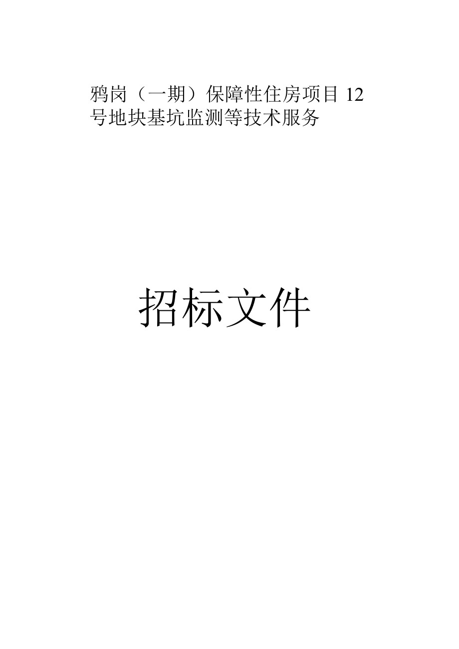 保障性住房项目12号地块基坑监测等技术服务招标文件.docx_第1页