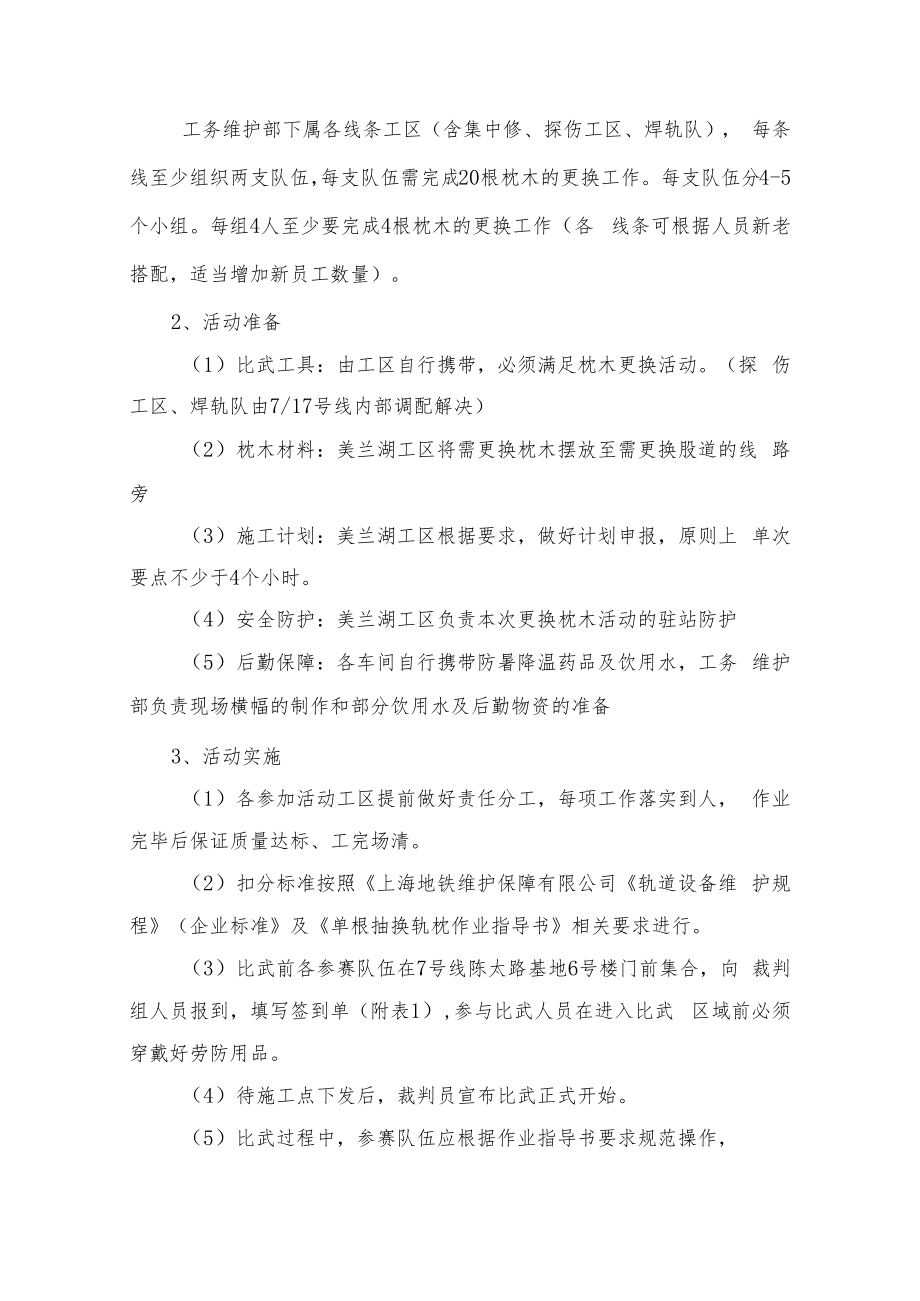 上海城轨运营维管分公司枕木更换技术比武具体实施方案.docx_第2页