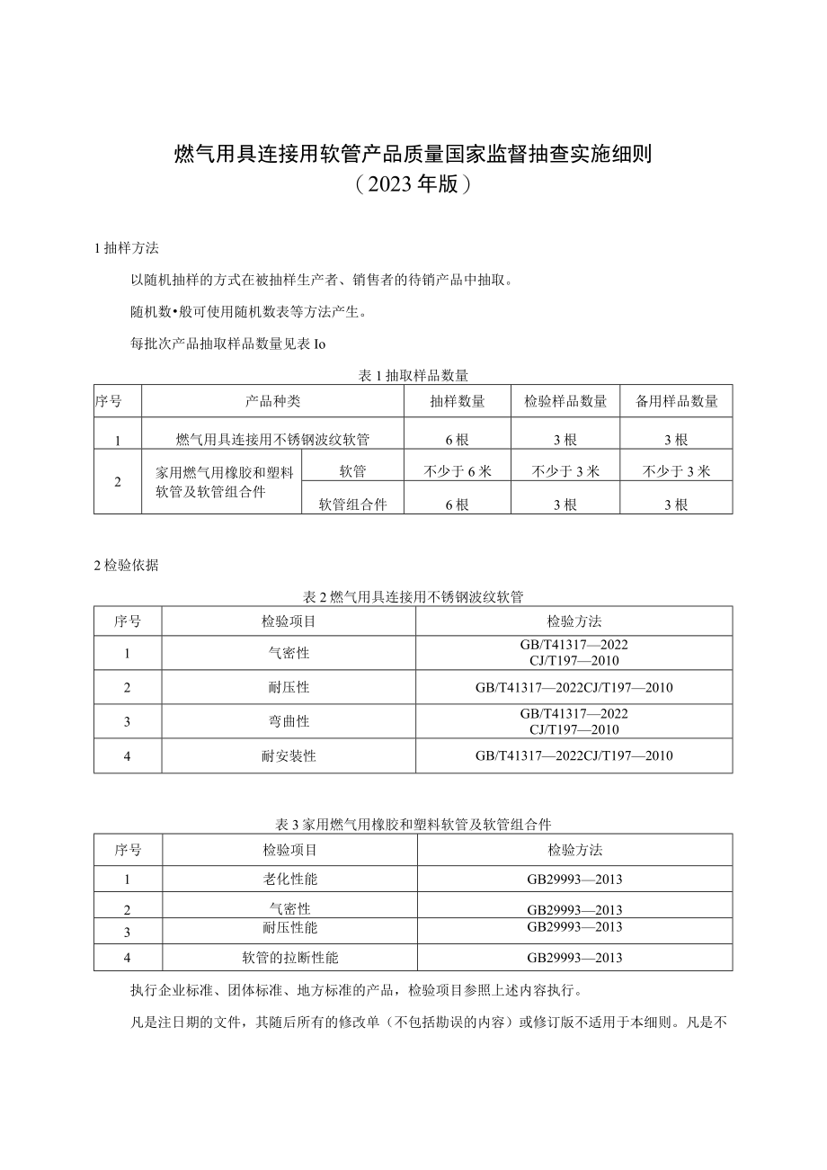 39 燃气用具连接用软管产品质量国家监督抽查实施细则（2023年版）.docx_第1页