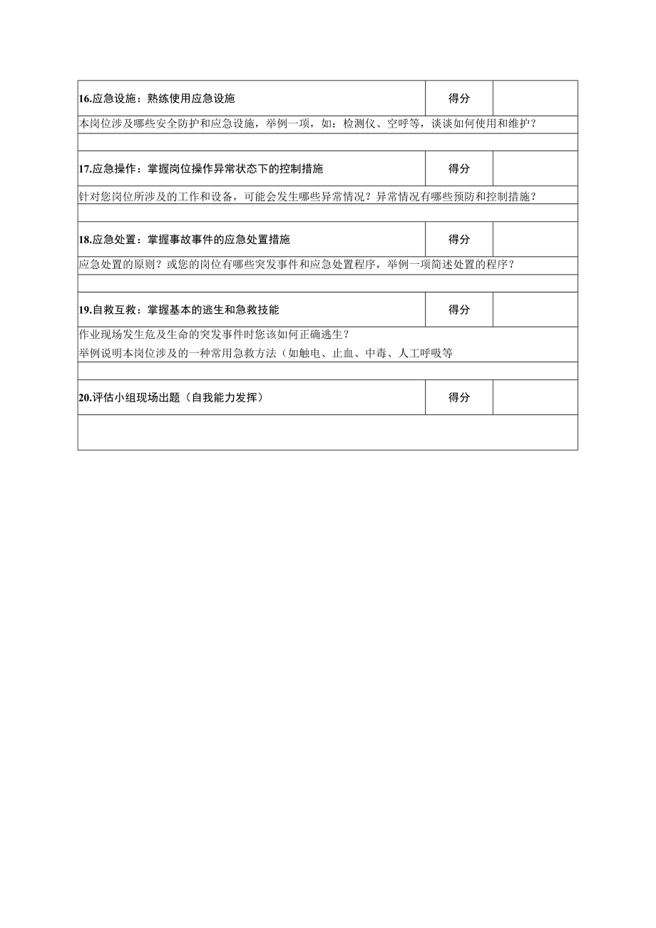 一般员工安全环保履职能力评估面谈表.docx_第3页