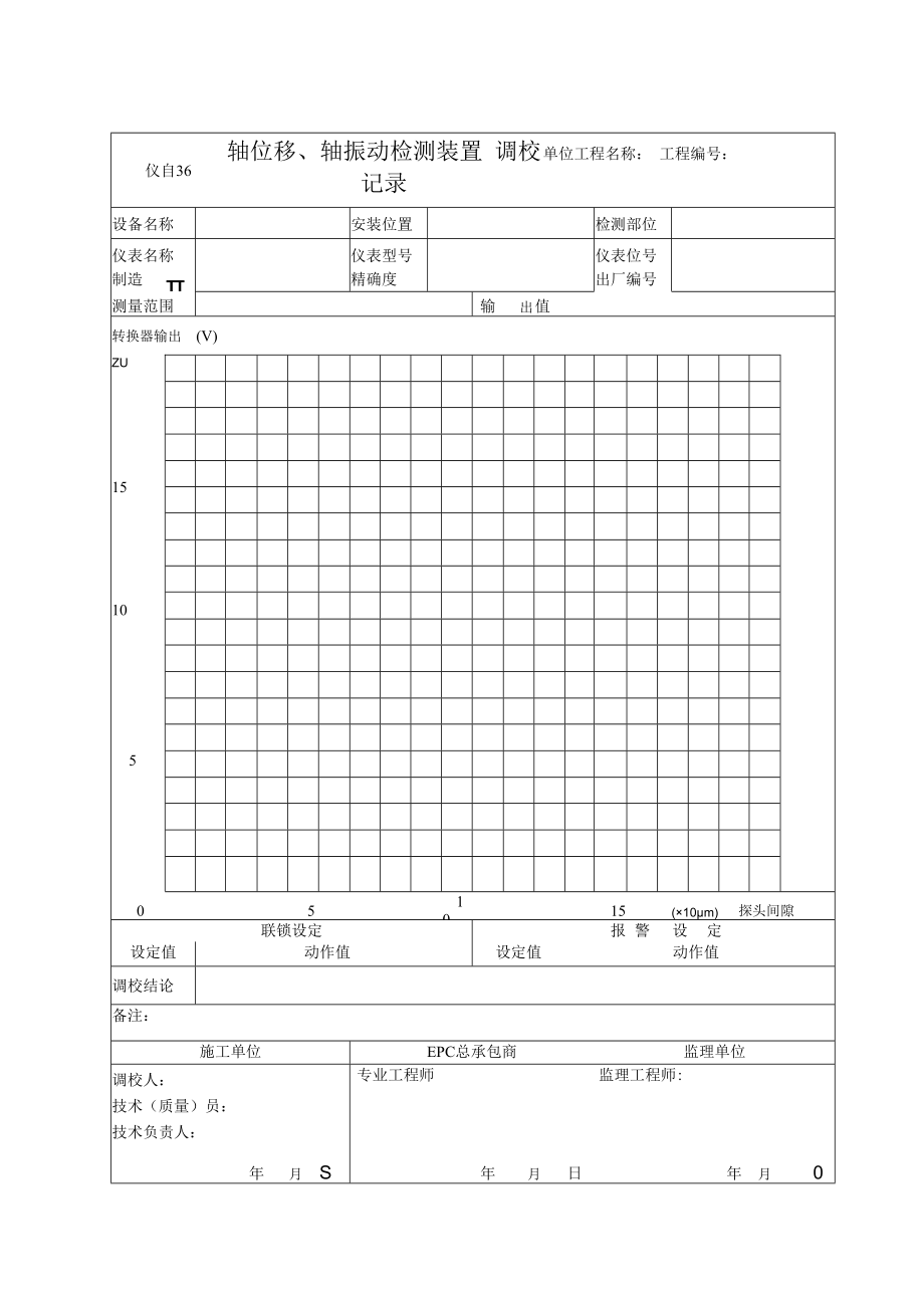 仪自36 轴位移、轴振动检测装置调校记录.docx_第1页