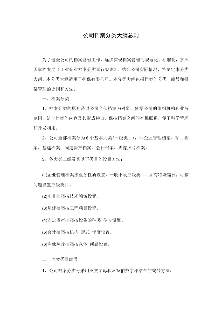 公司档案分类大纲总则.docx_第1页