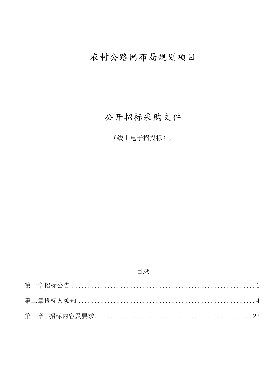 农村公路网布局规划项目招标文件.docx_第1页