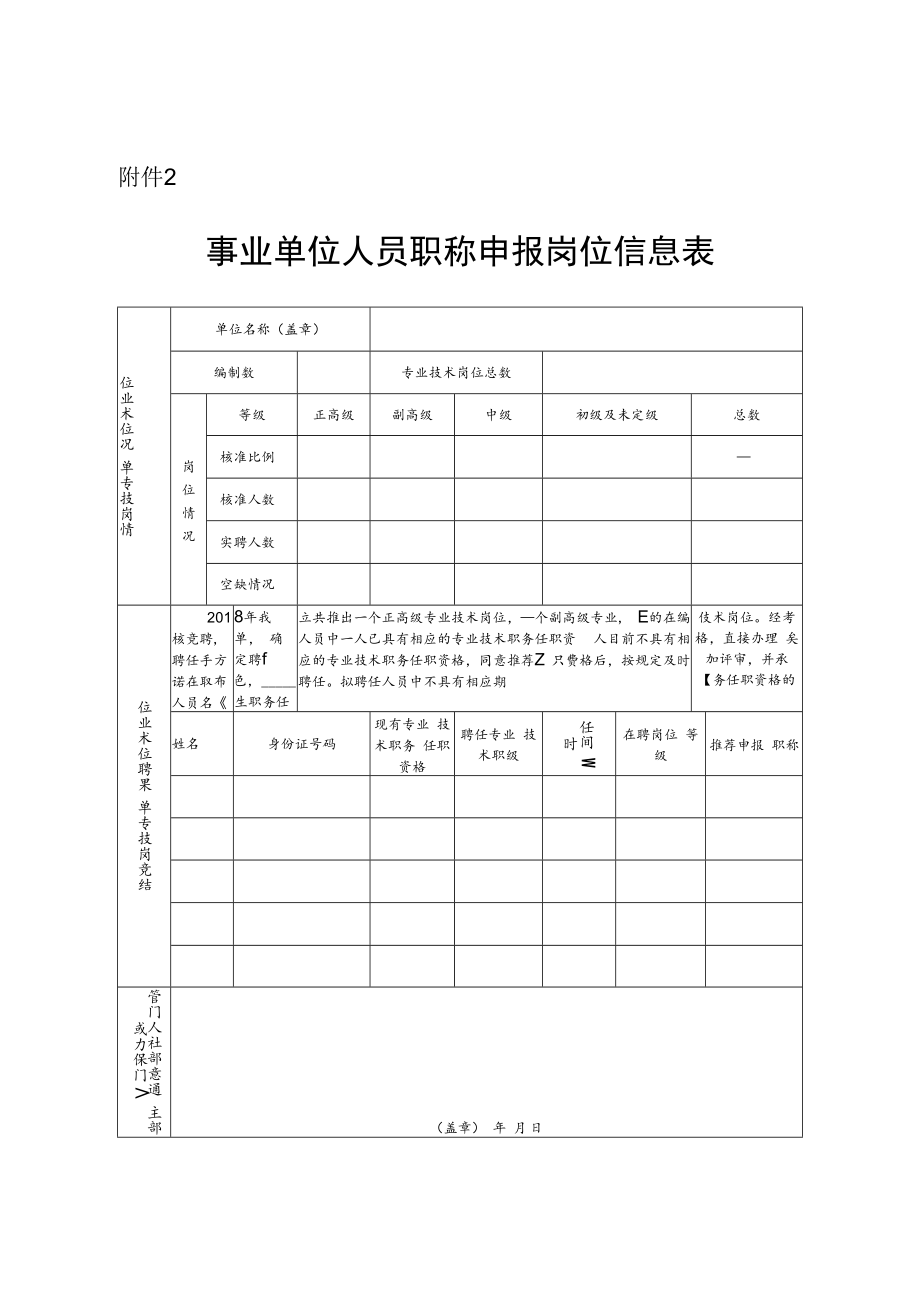 事业单位人员职称申报岗位信息表（事业单位在编人员填写）.docx_第1页