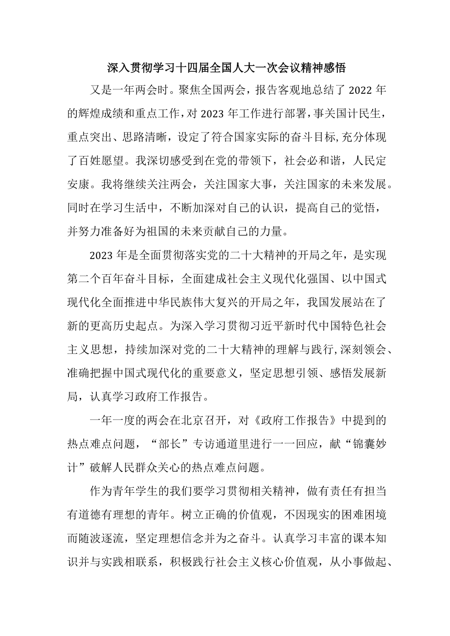 国企单位深入贯彻学习十四届全国人大一次会议精神.docx_第1页