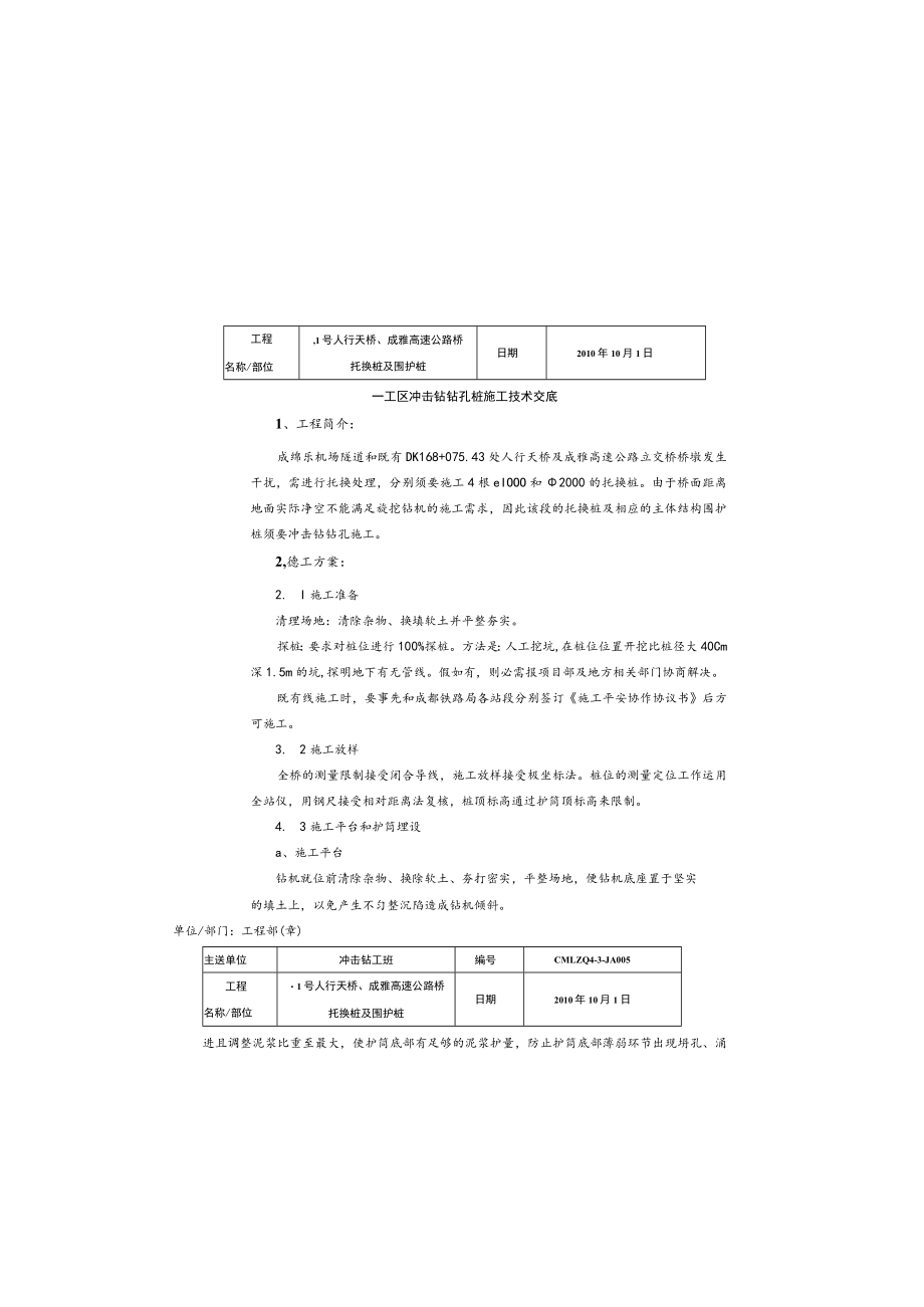 冲击钻钻孔灌注桩施工技术交底.docx_第2页